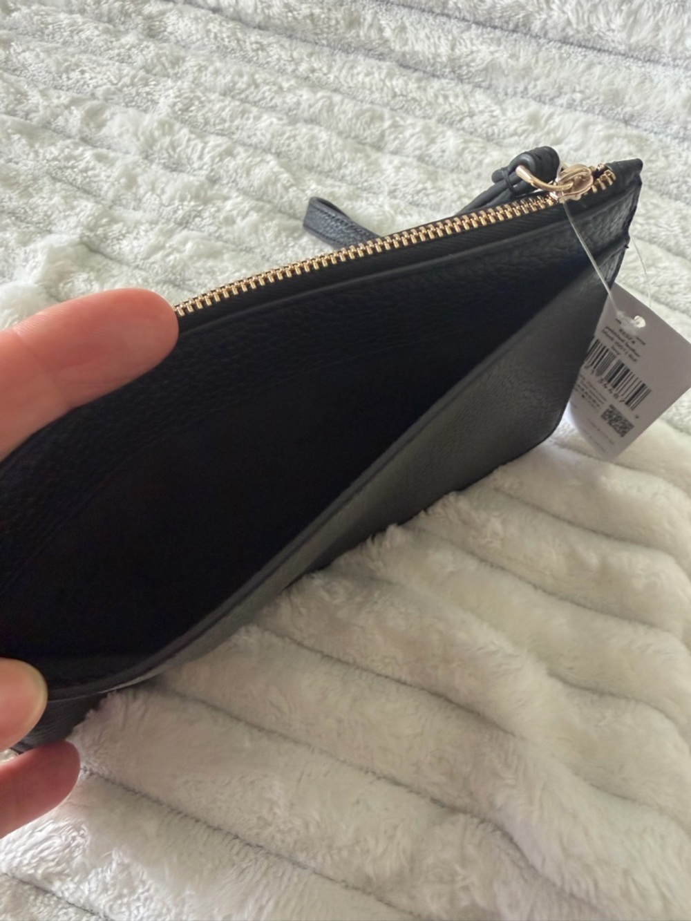 Kate Spade Medium Zip Wristlet Black Pebbled Leather NWT Wristlet Clutch Pouch - Picture 8 of 10